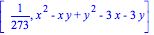 [1/273, x^2-x*y+y^2-3*x-3*y]